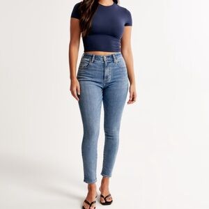 A & F the super skinny ankle high rise jeans